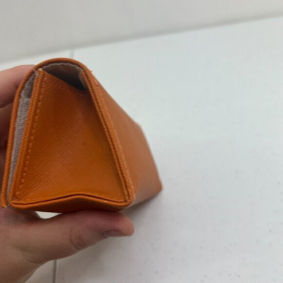 Tory Burch Large Orange Magnetic Sunglasses Eyeglasses‎ Case Big Textured - Picture 7 of 10